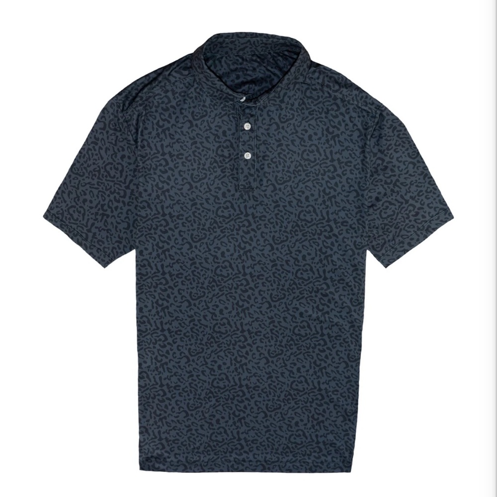 “The Panther Polo” Men's Grey Leopard-Print Polo 🐆